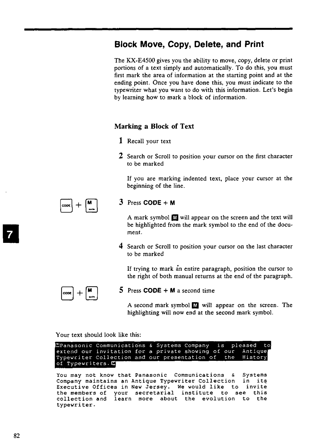 Panasonic KX-E4500 manual 