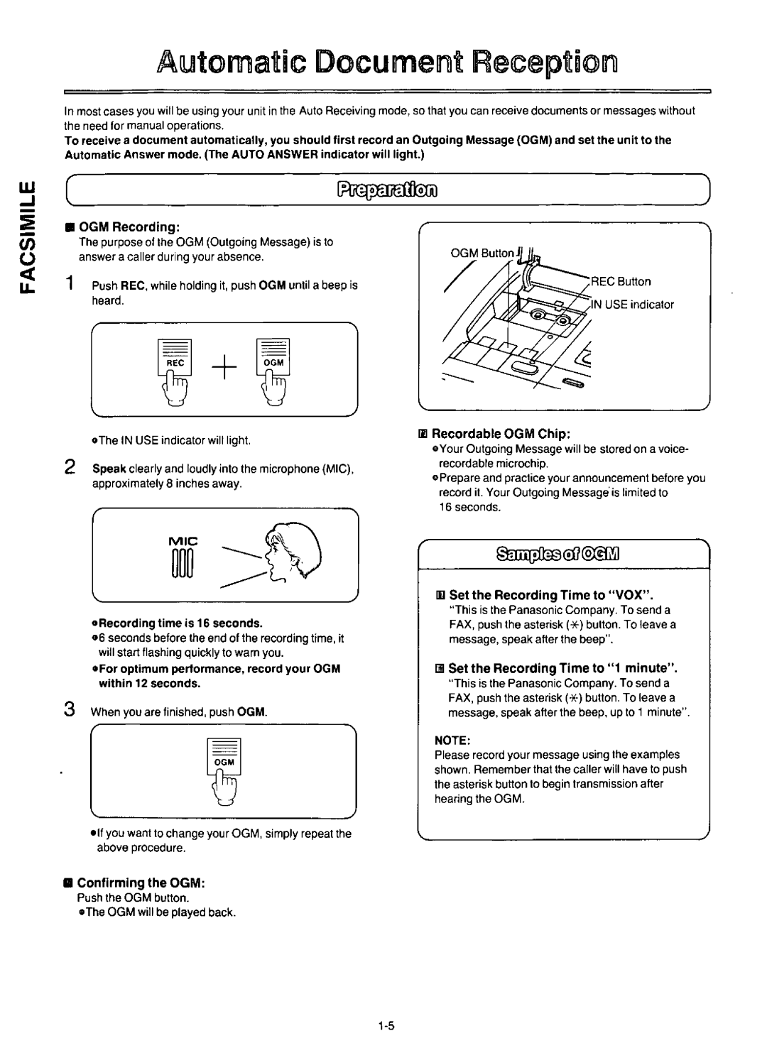 Panasonic KX-F100 manual 