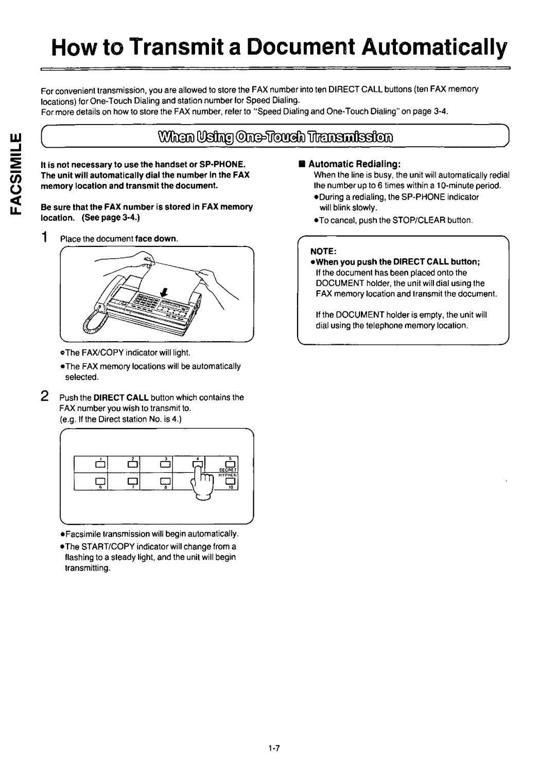 Panasonic KX-F100 manual 