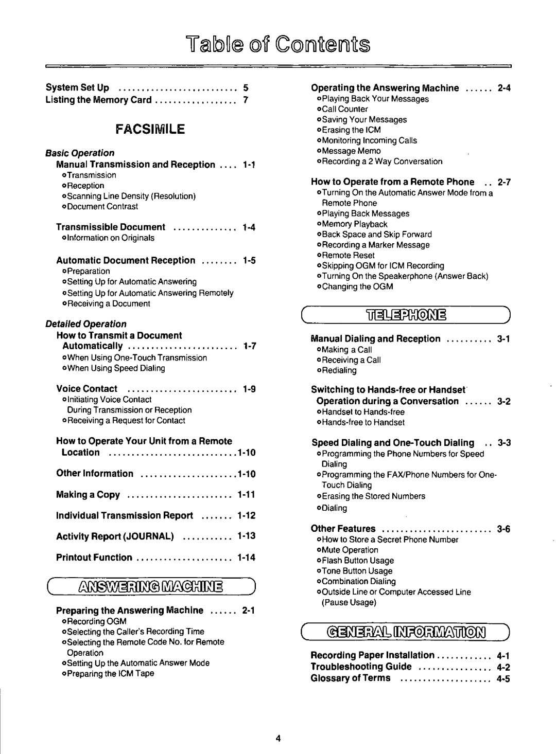 Panasonic KX-F100 manual 