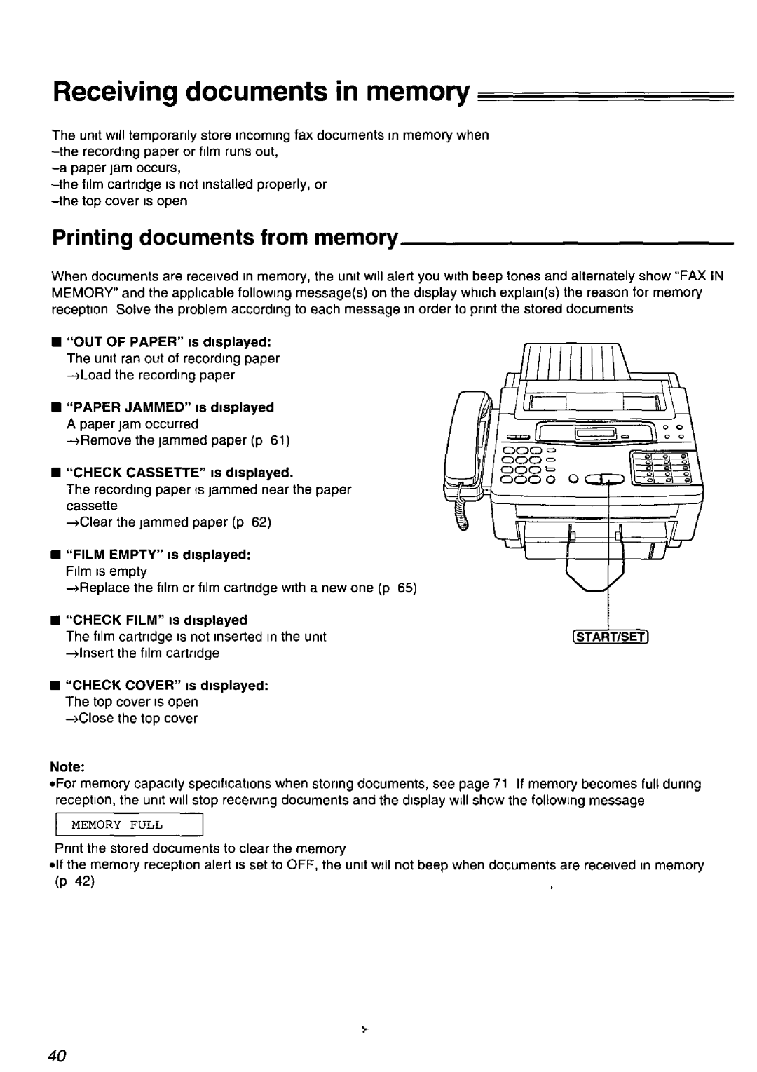 Panasonic KX-F1070 manual 