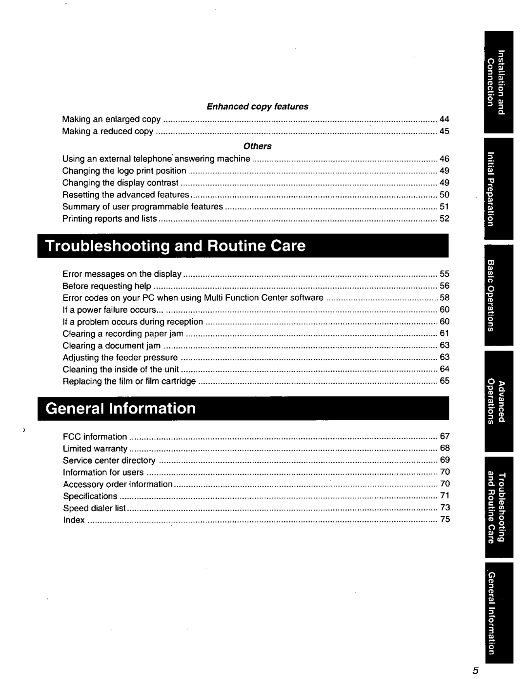 Panasonic KX-F1070 manual 