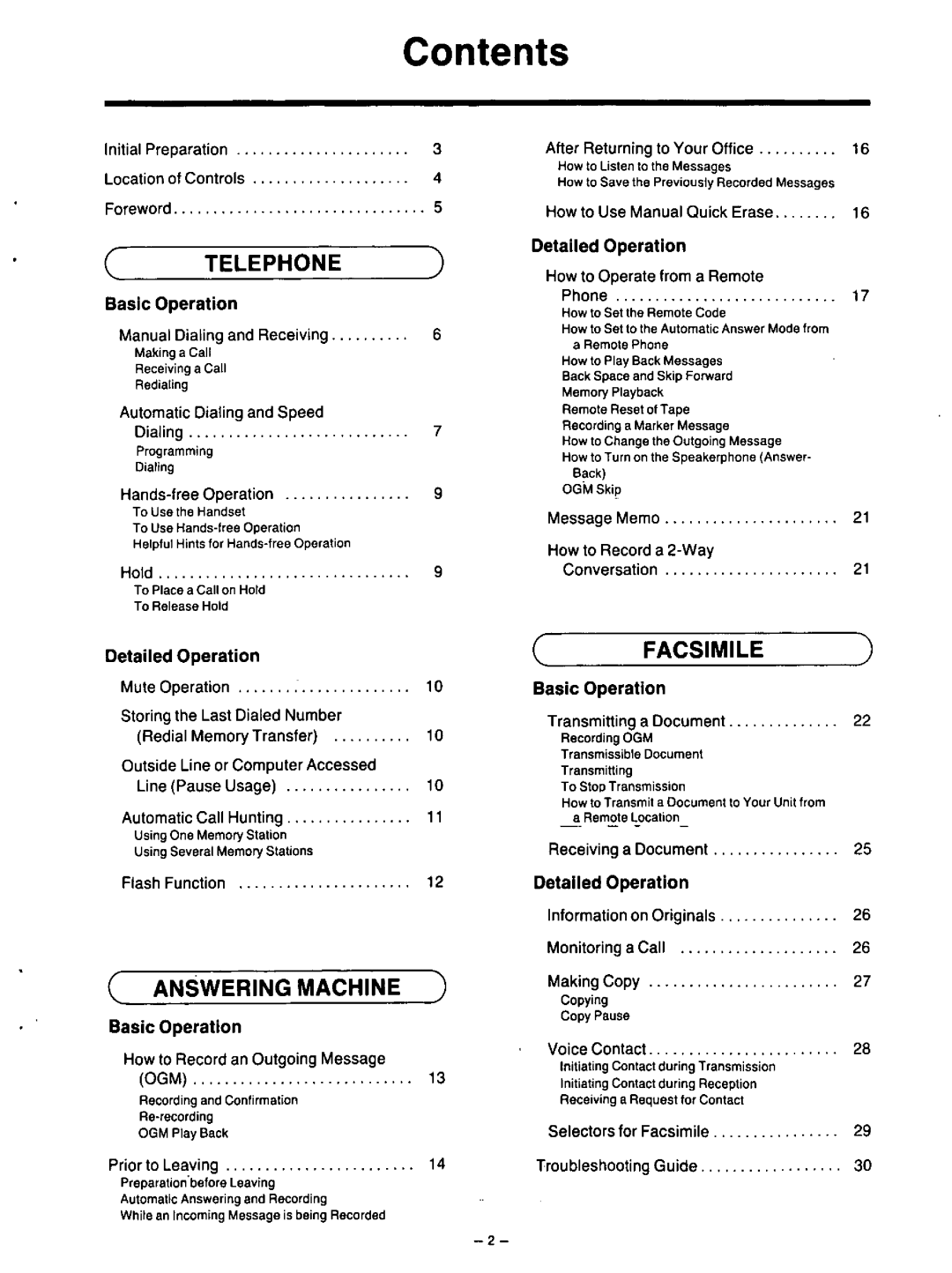 Panasonic KX-F115 manual 