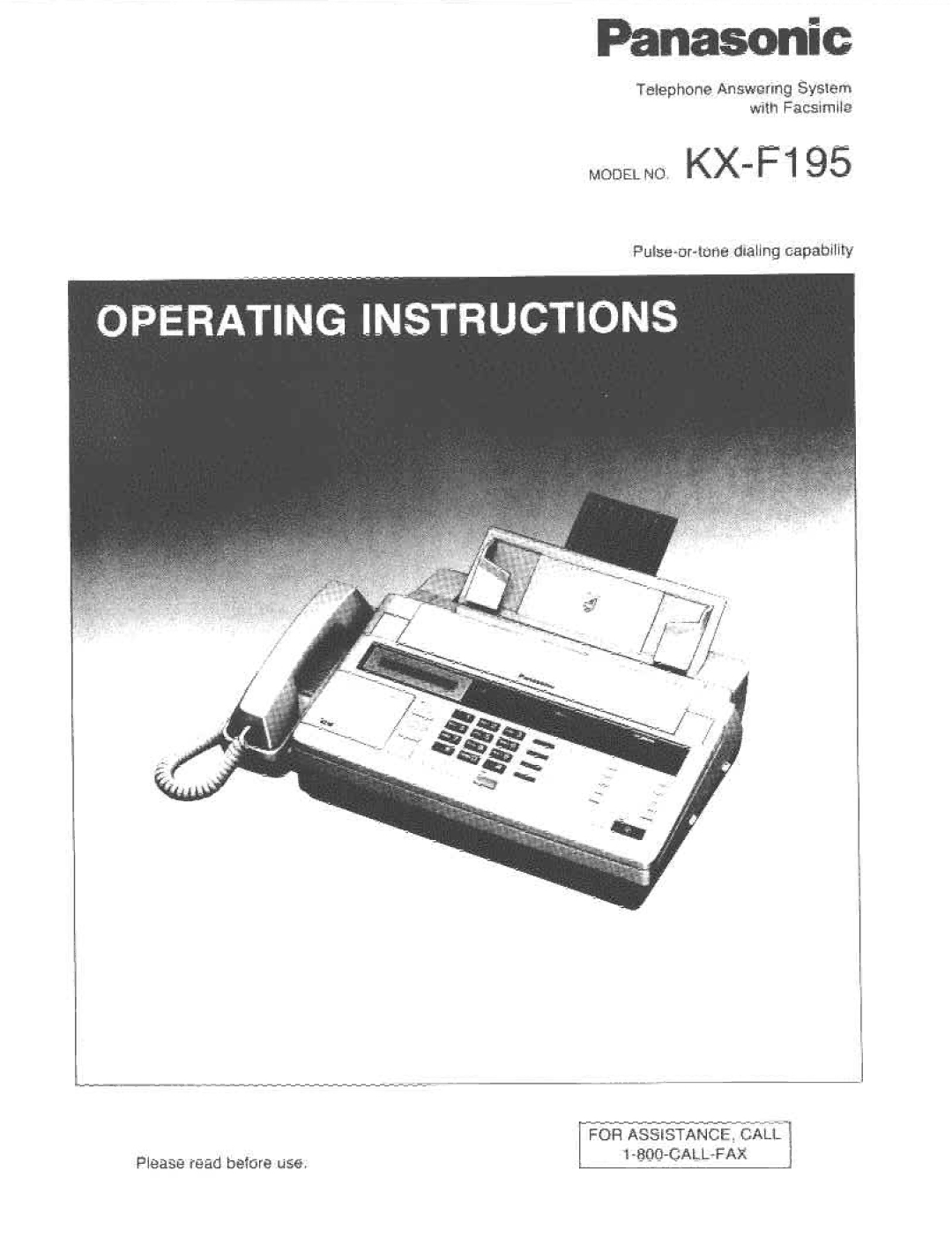 Panasonic KX-F195 manual 