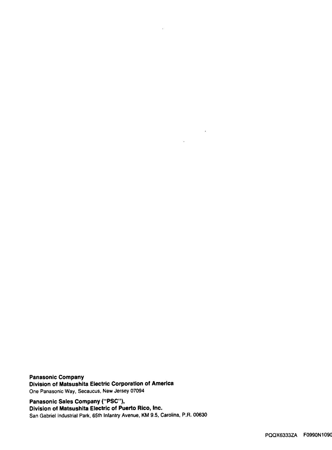 Panasonic KX-F195 manual 