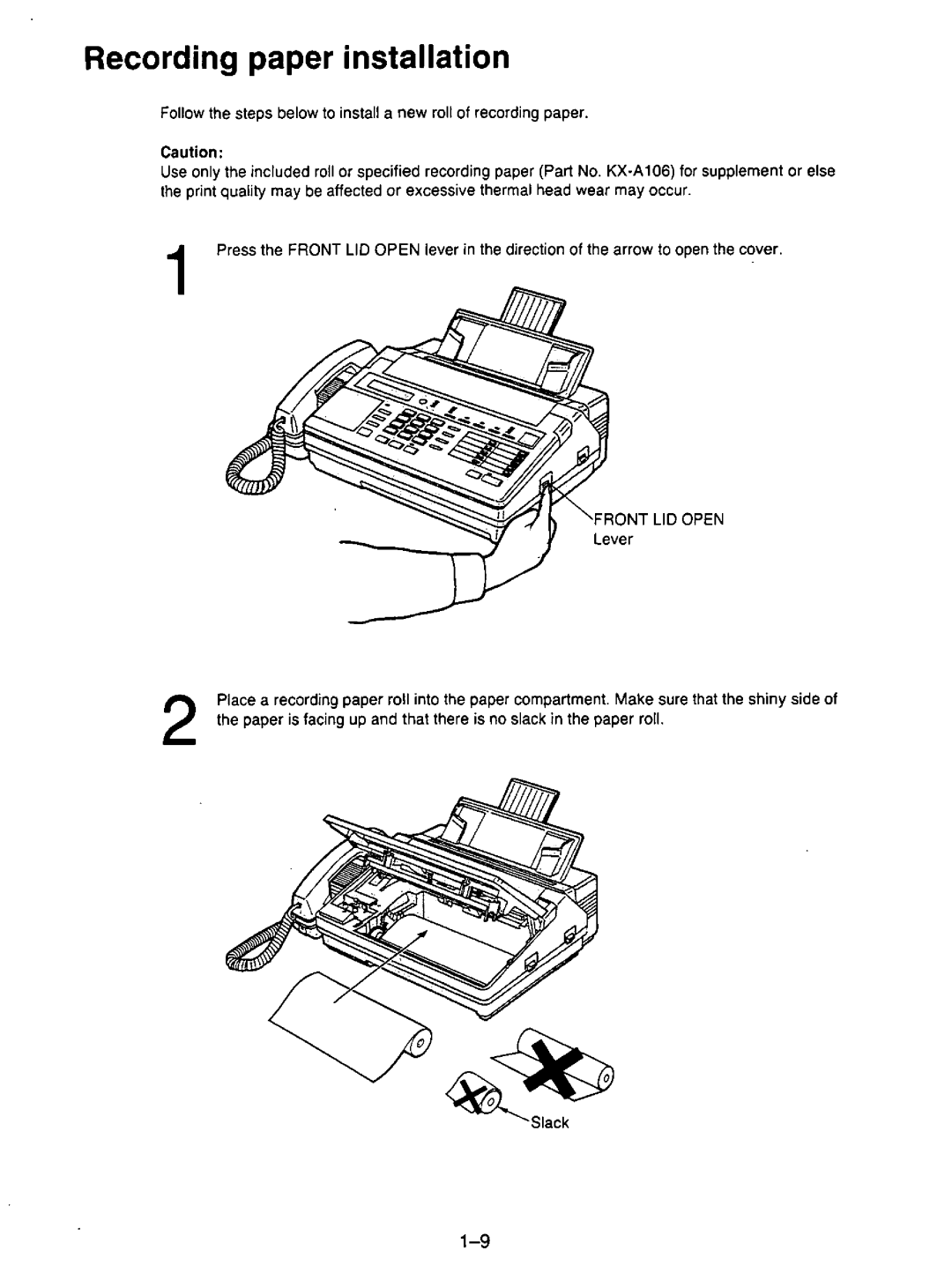 Panasonic KX-F195 manual 