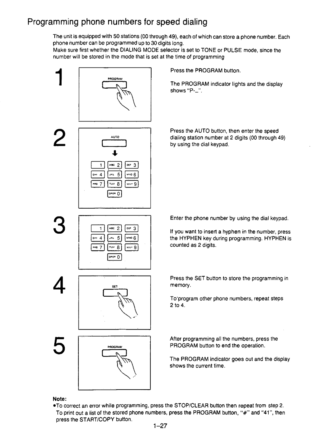 Panasonic KX-F195 manual 