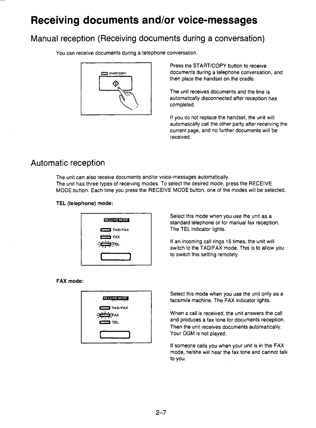 Panasonic KX-F195 manual 