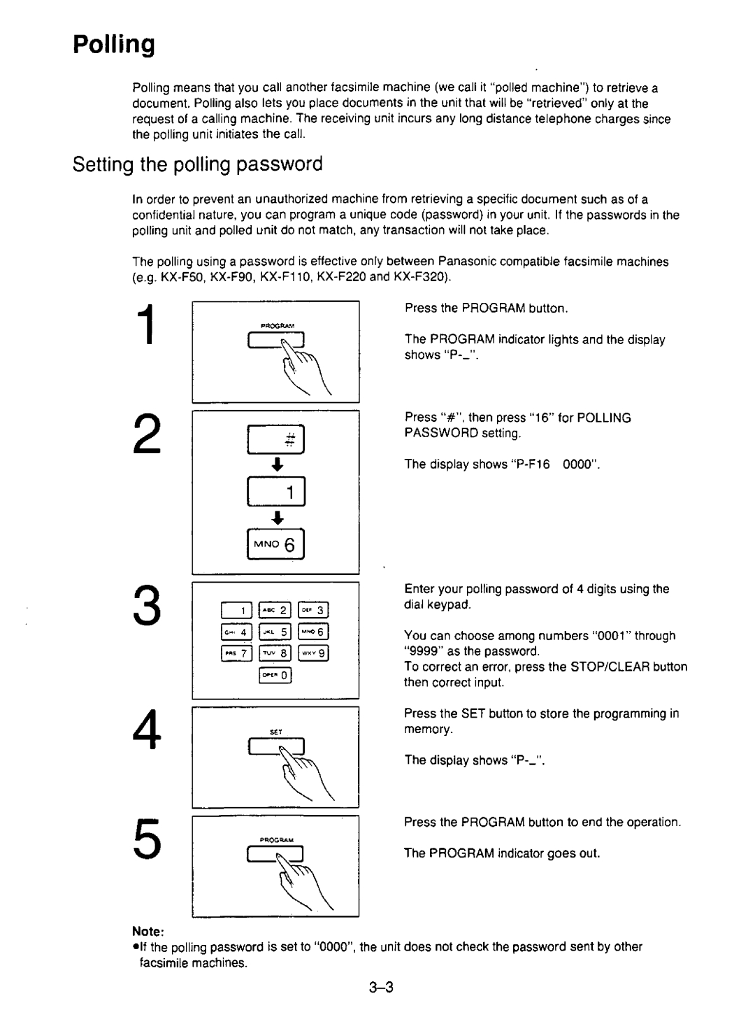 Panasonic KX-F195 manual 