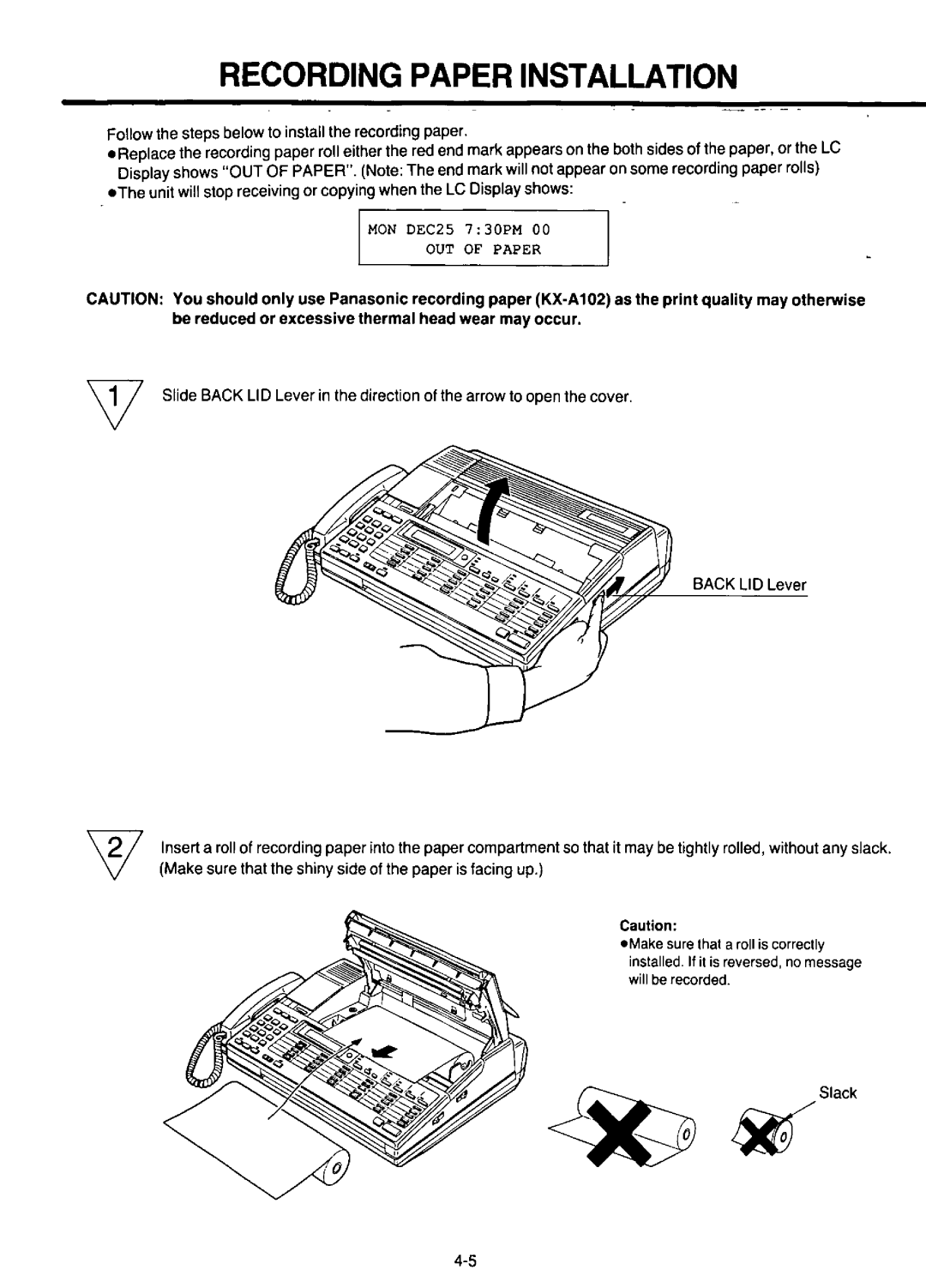 Panasonic KX-F220 manual 