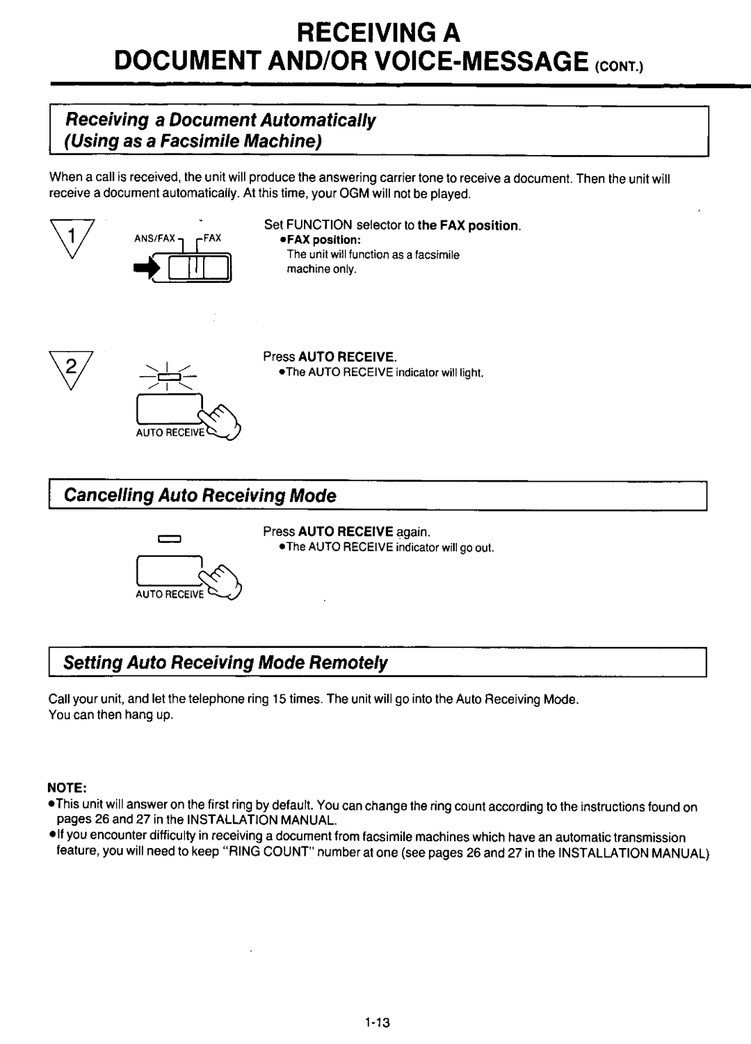 Panasonic KX-F220 manual 