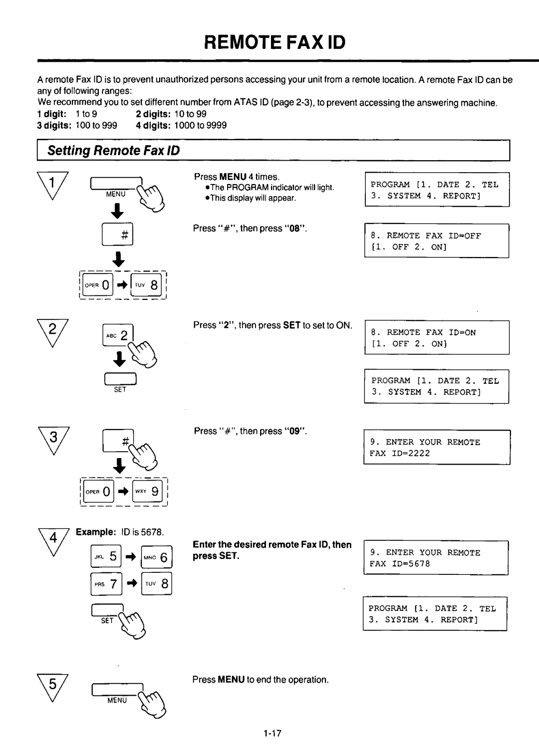 Panasonic KX-F220 manual 