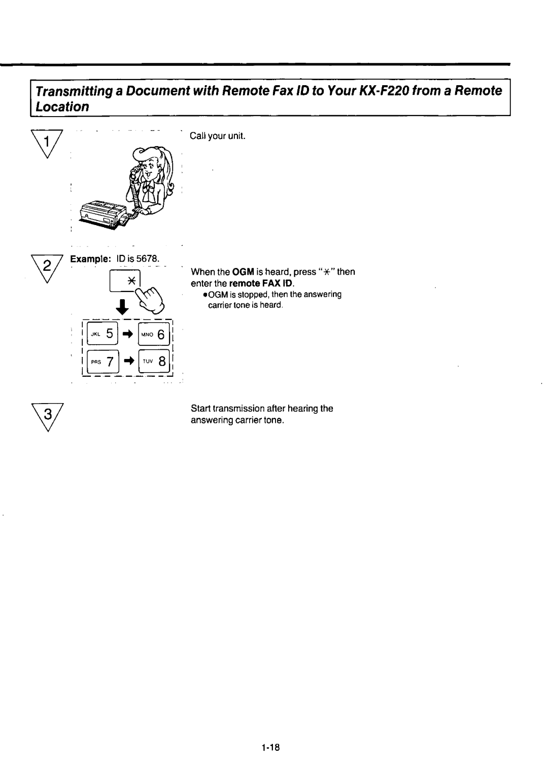 Panasonic KX-F220 manual 