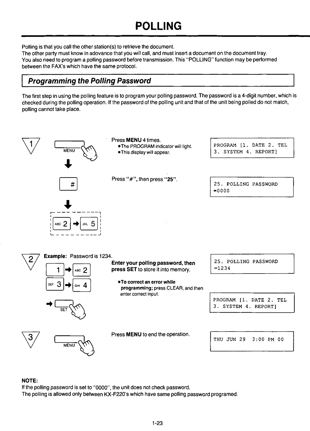 Panasonic KX-F220 manual 