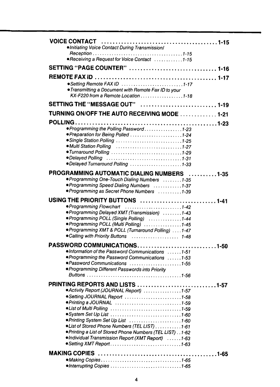 Panasonic KX-F220 manual 