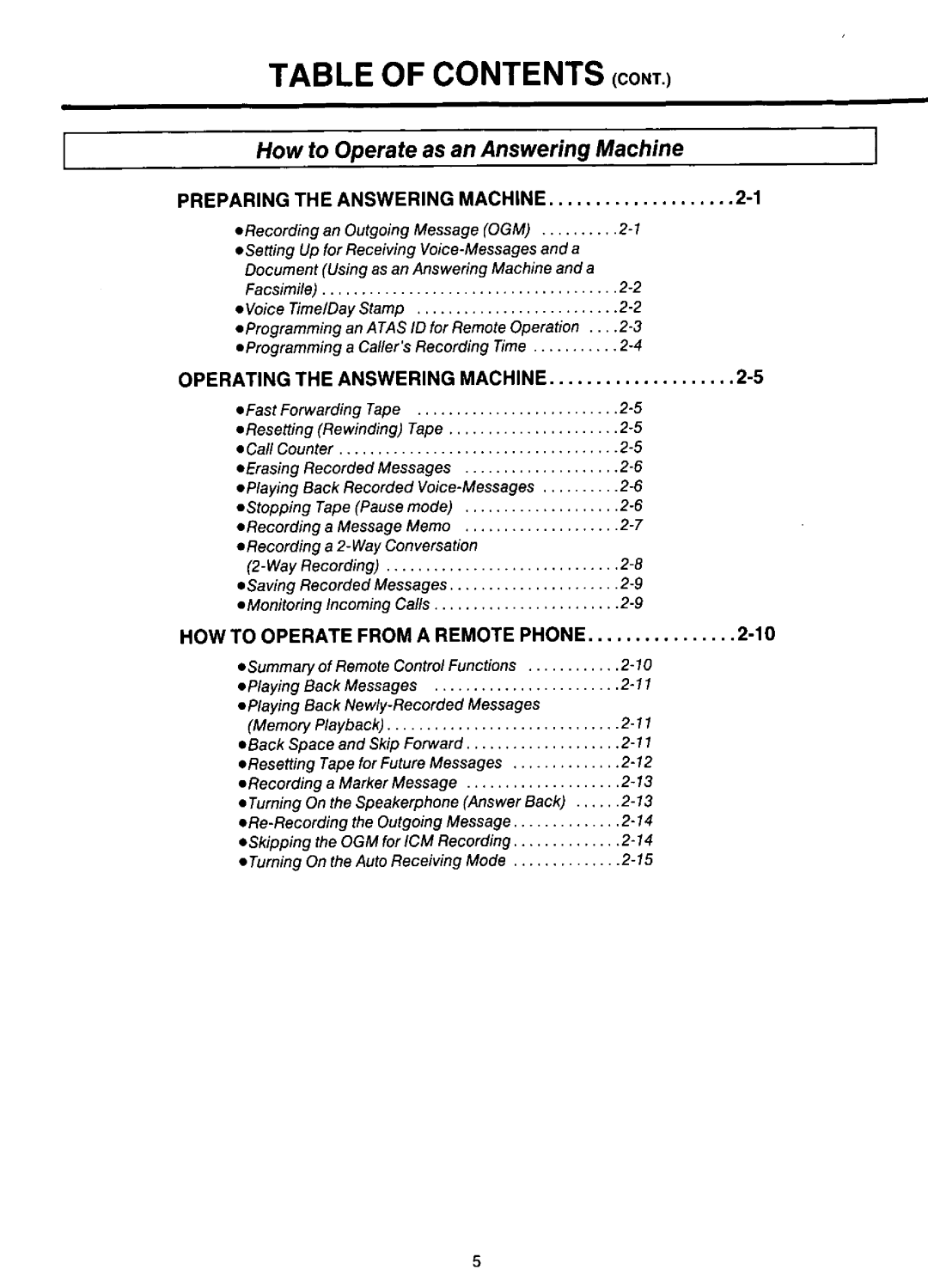 Panasonic KX-F220 manual 