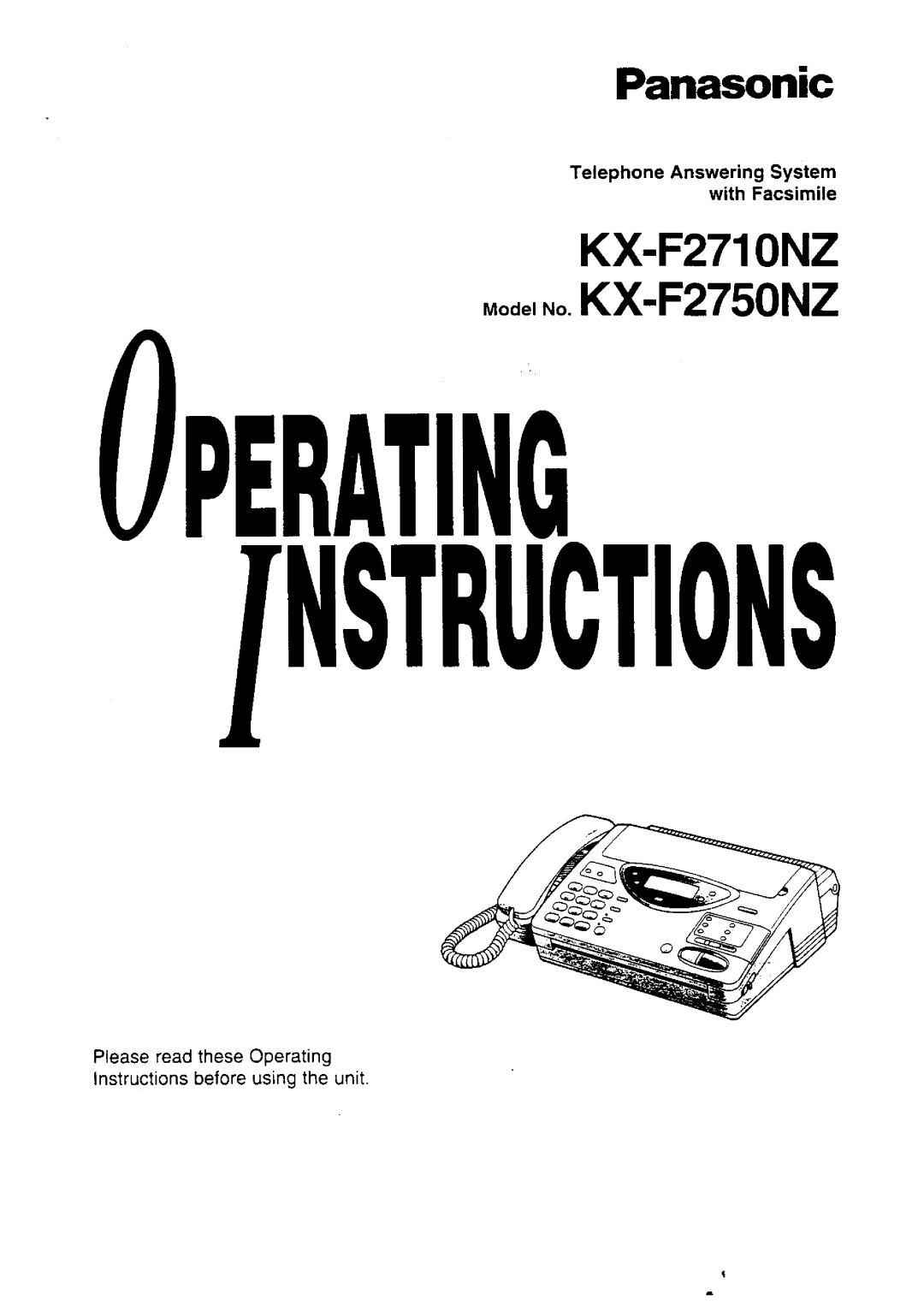 Panasonic KX-F2750NZ, KX-F2710NZ manual 