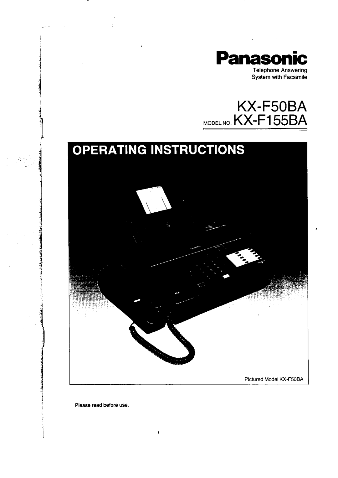 Panasonic KX-F155BA, KX-F50BA manual 