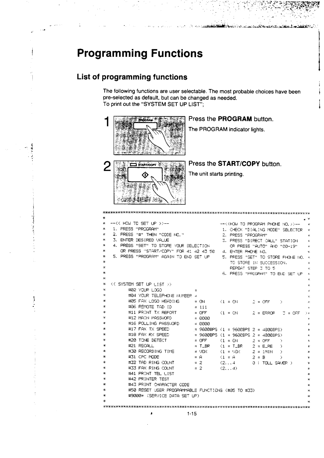 Panasonic KX-F50BA, KX-F155BA manual 