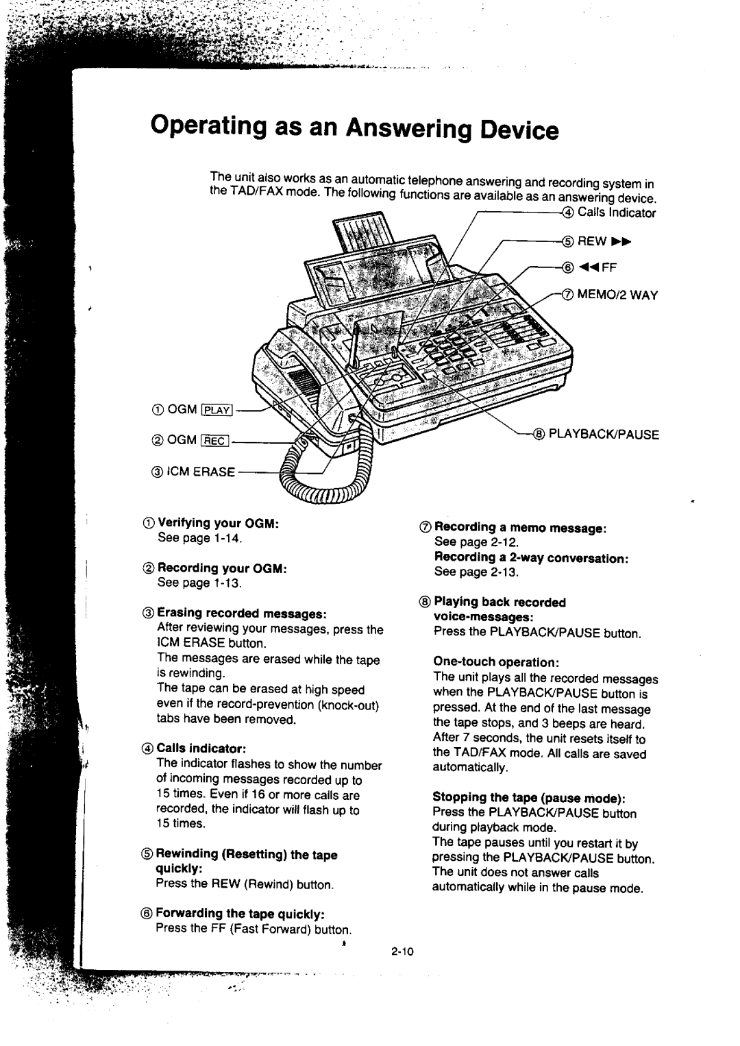 Panasonic KX-F155BA, KX-F50BA manual 