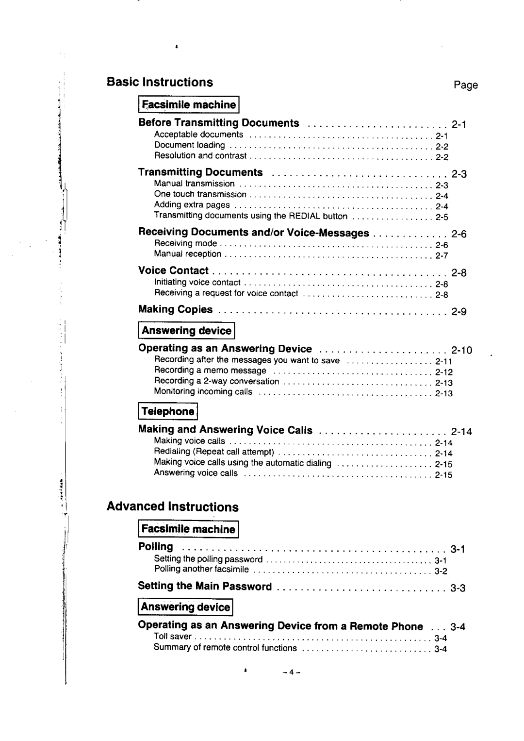 Panasonic KX-F155BA, KX-F50BA manual 