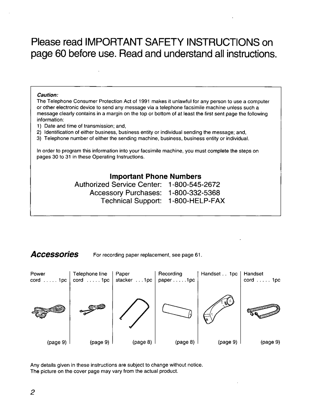 Panasonic KX-F590 manual 