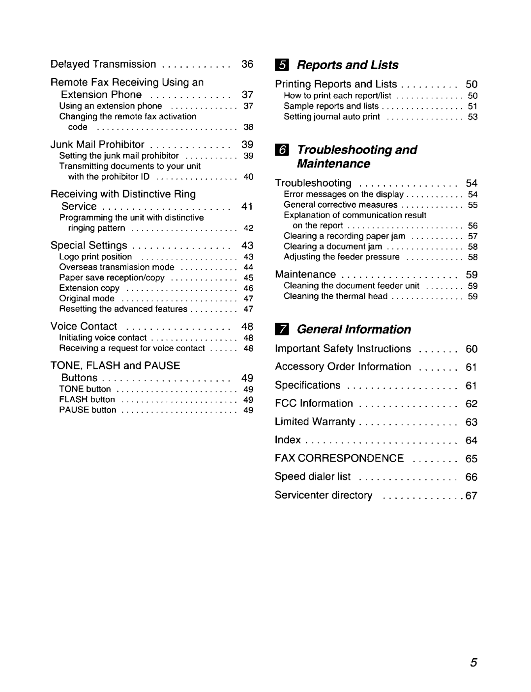 Panasonic KX-F590 manual 