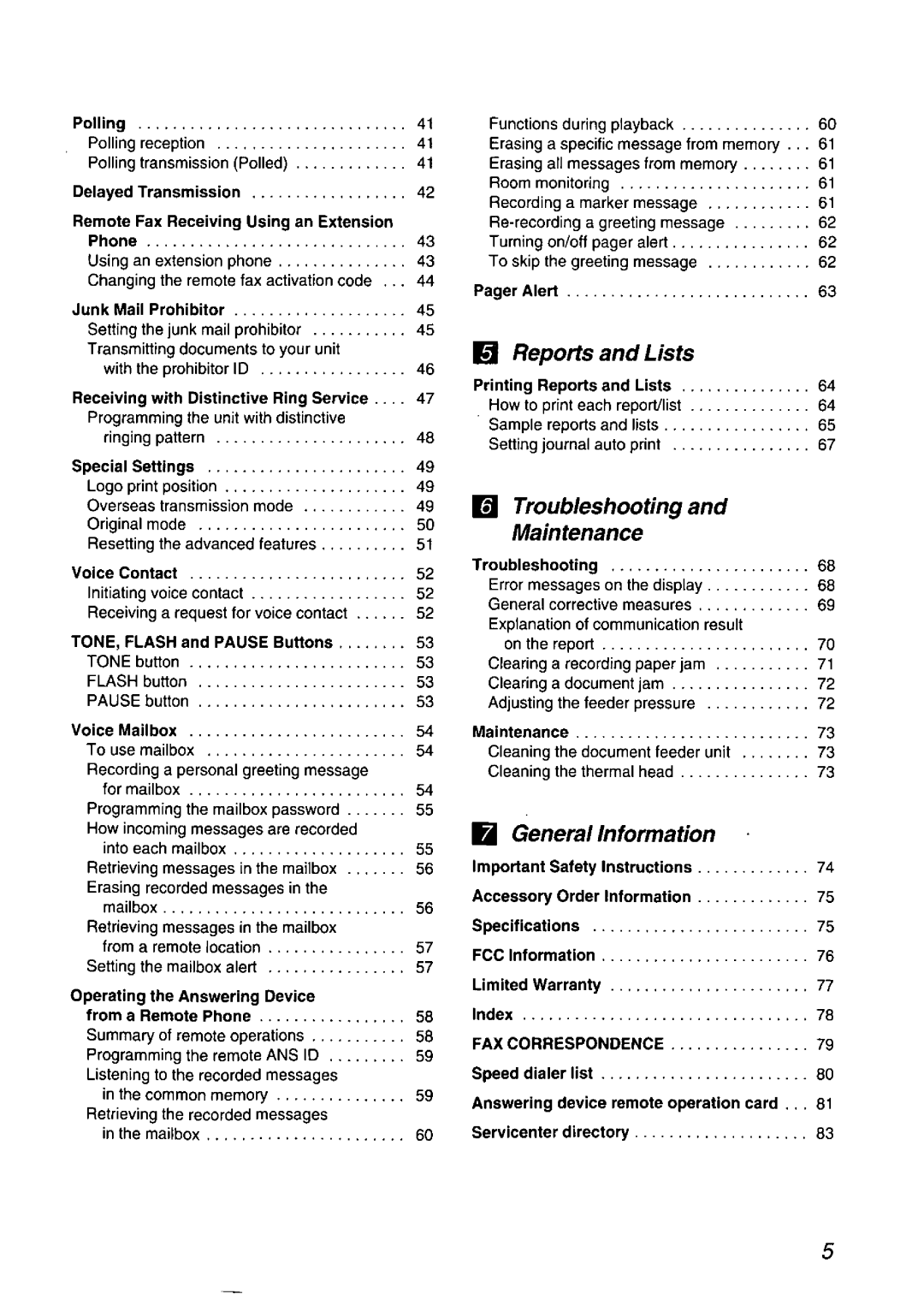 Panasonic KX-F750 manual 