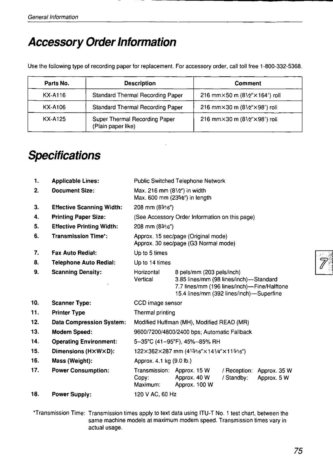 Panasonic KX-F750 manual 