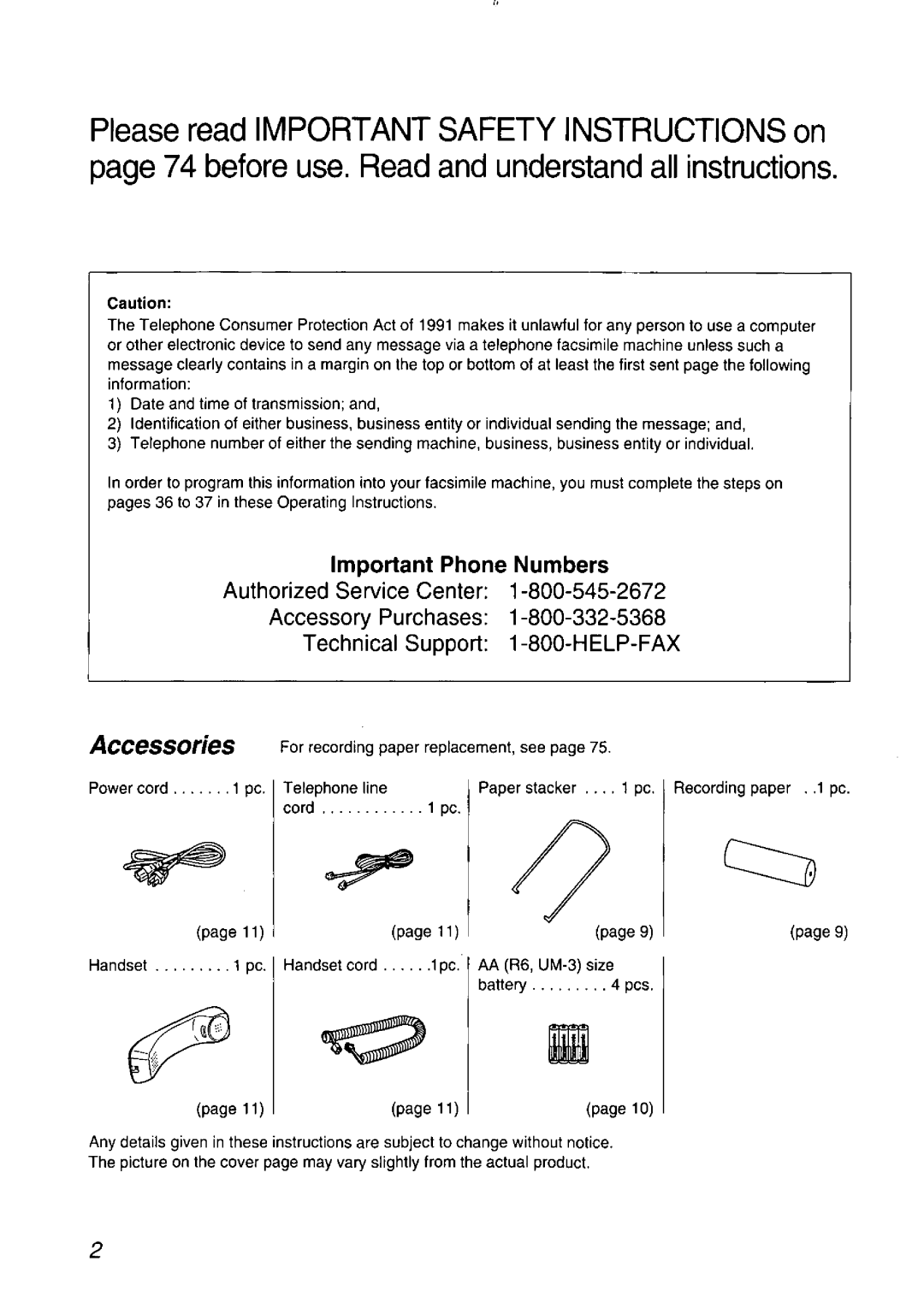 Panasonic KX-F790 manual 