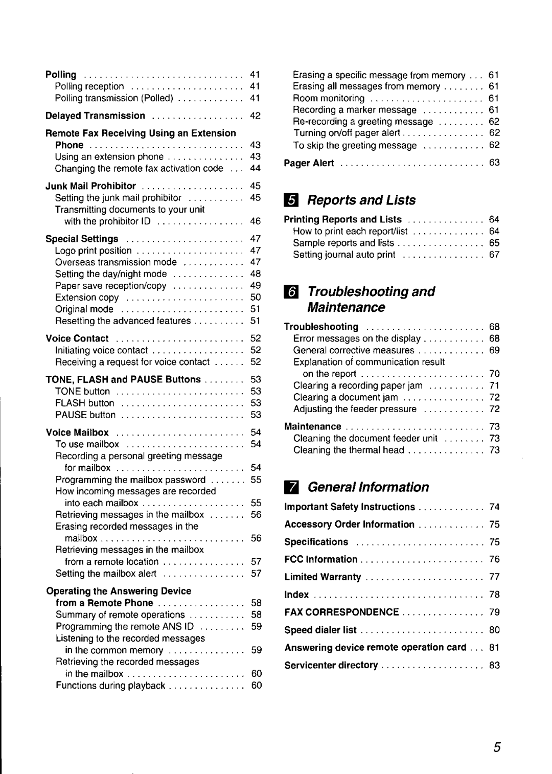 Panasonic KX-F790 manual 