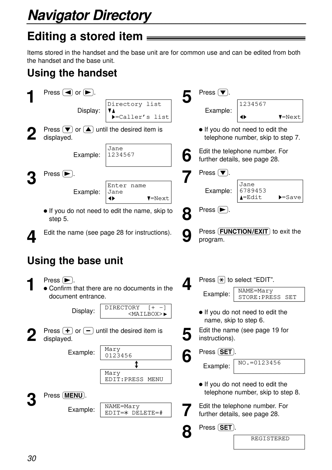 Panasonic KX-FC175AL manual Editing a stored item 