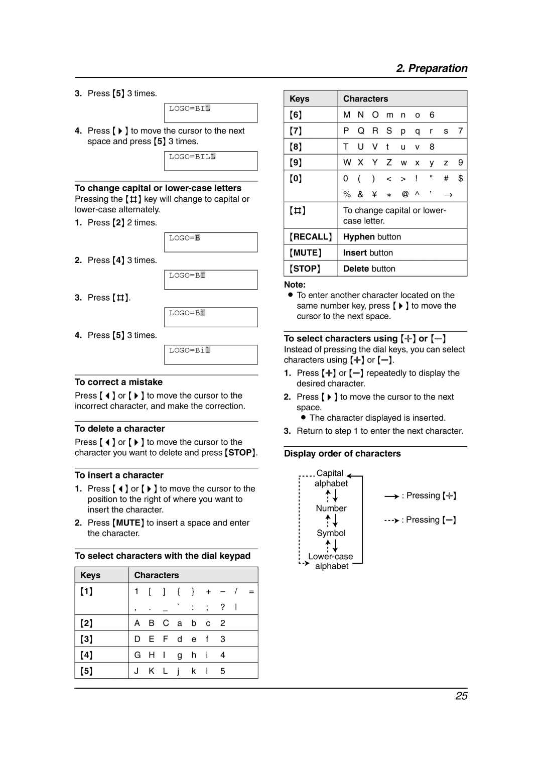 Panasonic KX-FC195AL manual To change capital or lower-case letters, To delete a character, Keys Characters, Hyphen button 