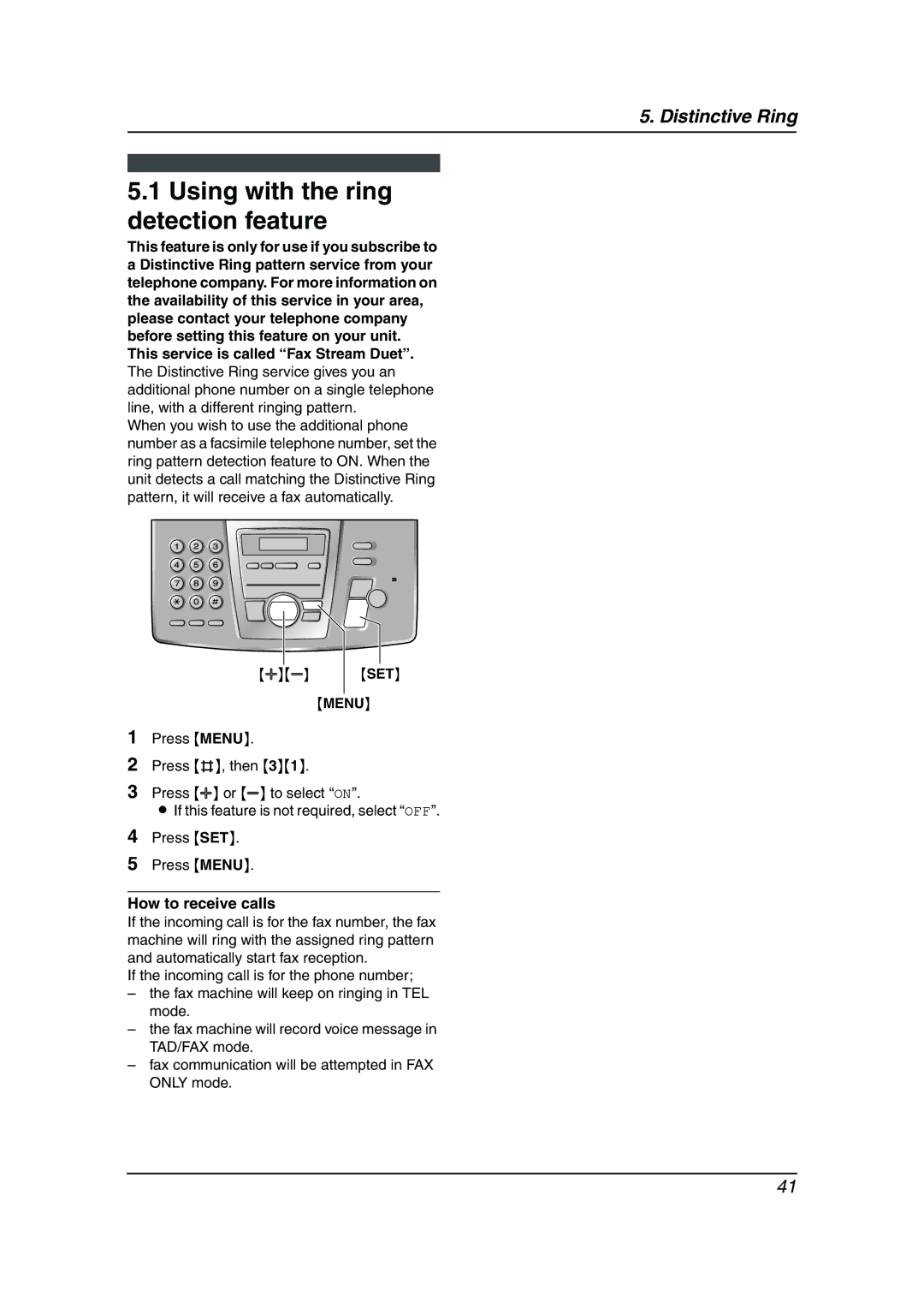 Panasonic KX-FC195AL manual Using with the ring detection feature 