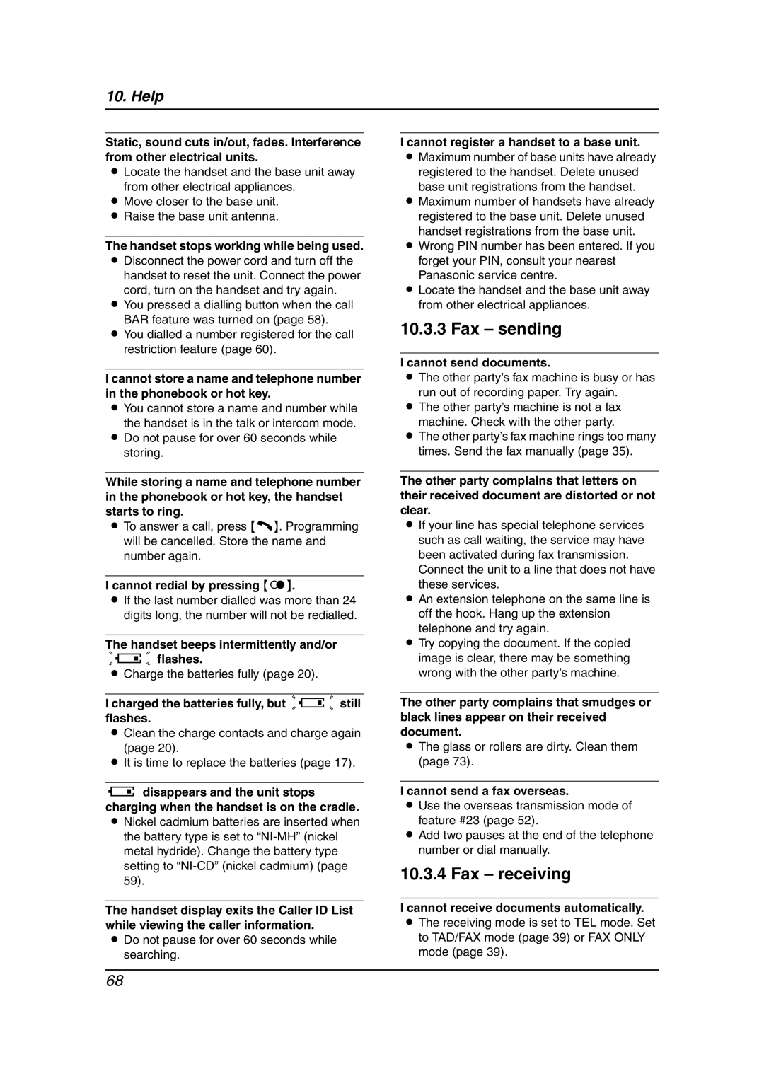 Panasonic KX-FC195AL manual Fax sending, Fax receiving 