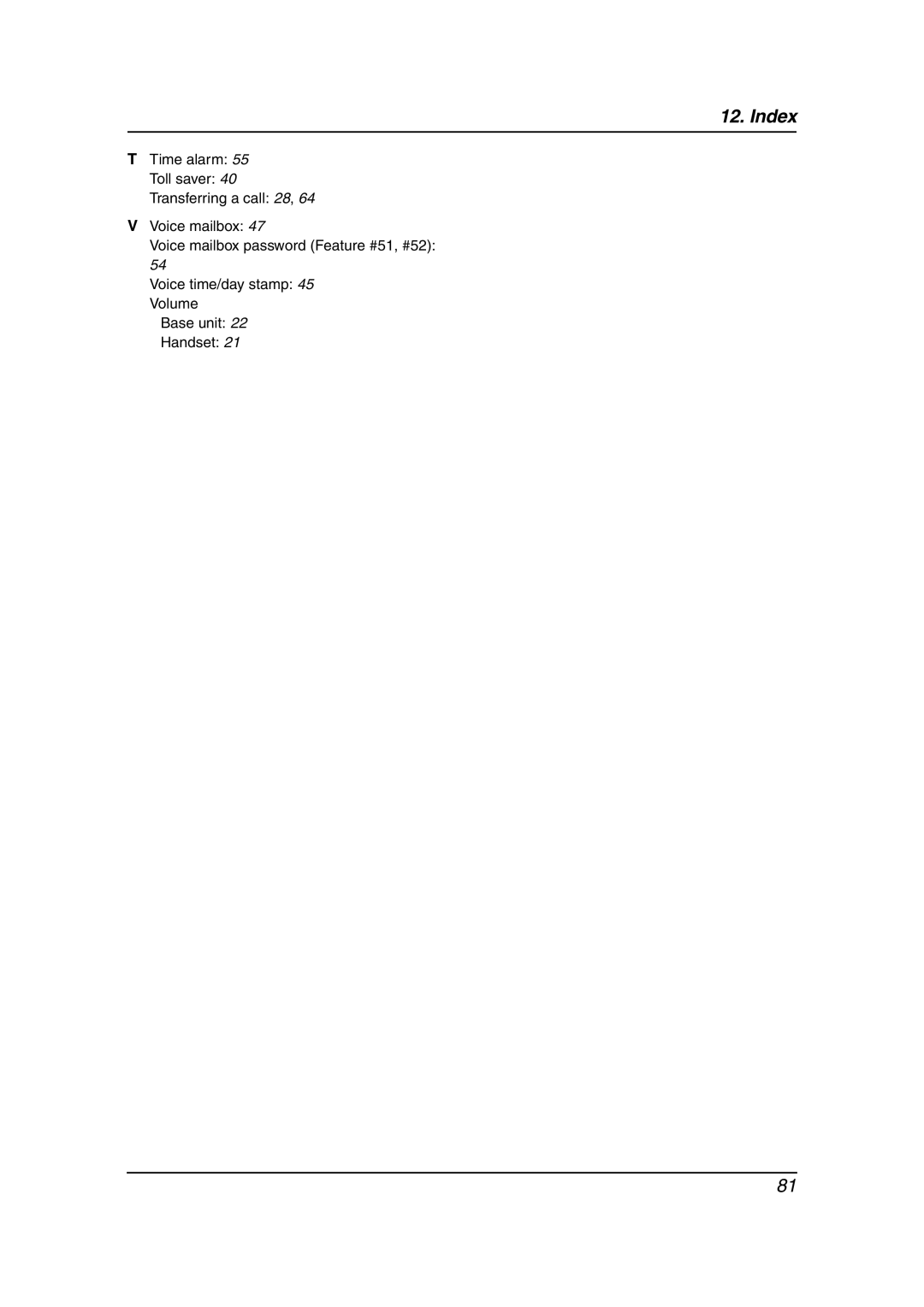 Panasonic KX-FC195AL manual Index 