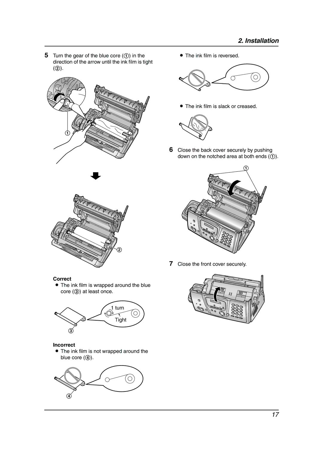 Panasonic KX-FC235AL, KX-FC231NZ manual Correct, Incorrect 