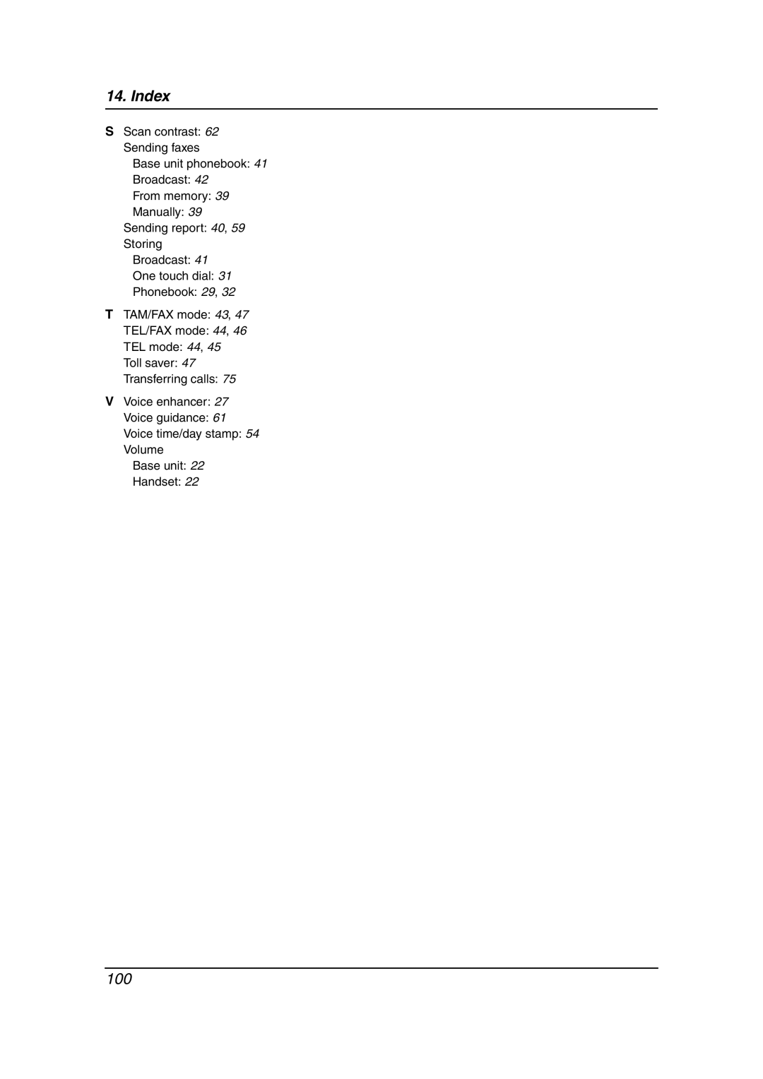 Panasonic KX-FC238HK manual 100 