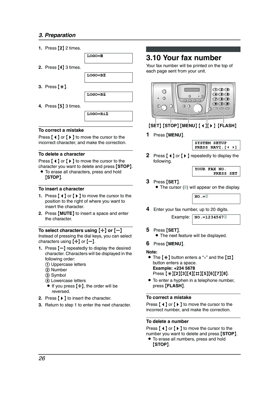 Panasonic KX-FC238HK manual Your fax number 