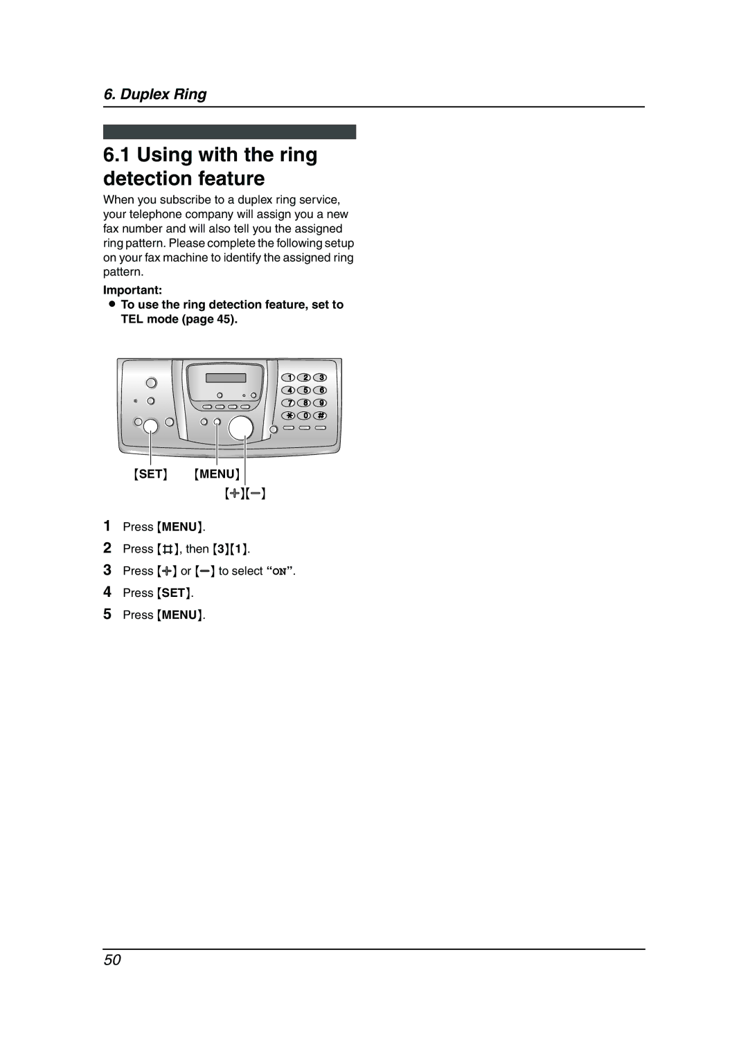 Panasonic KX-FC238HK manual Using with the ring detection feature, To use the ring detection feature, set to TEL mode 