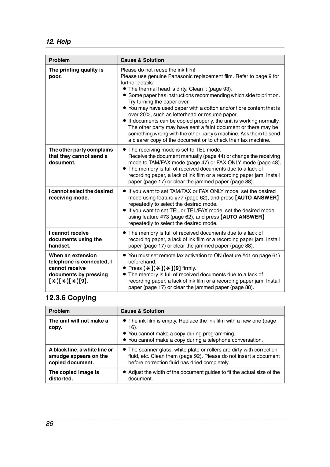 Panasonic KX-FC238HK manual Copying 