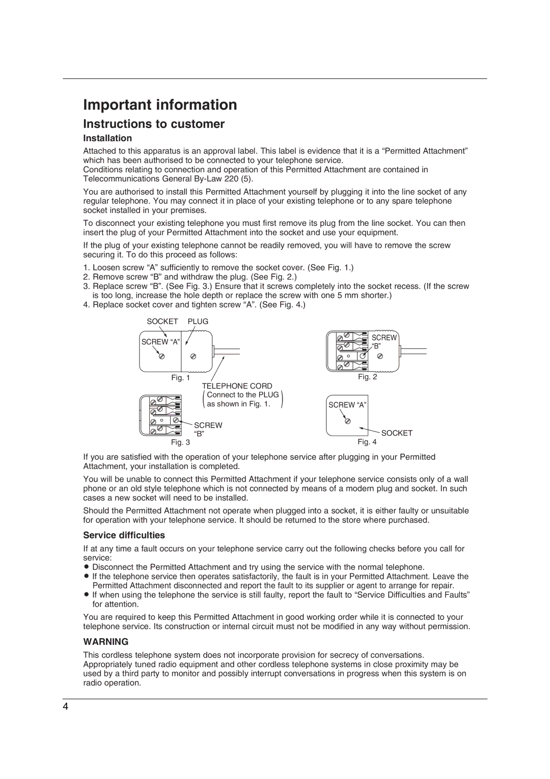 Panasonic KX-FC255AL manual Important information 