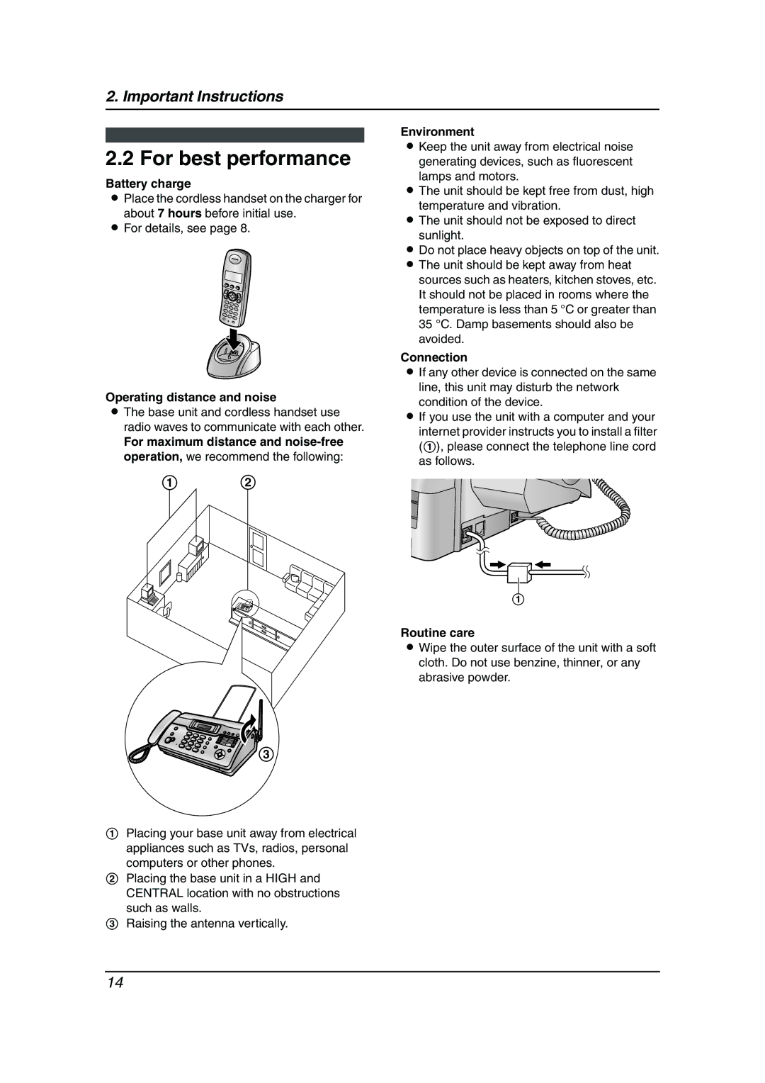 Panasonic KX-FC962HK manual For best performance 