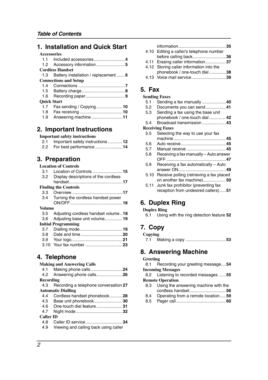 Panasonic KX-FC962HK manual Important Instructions 