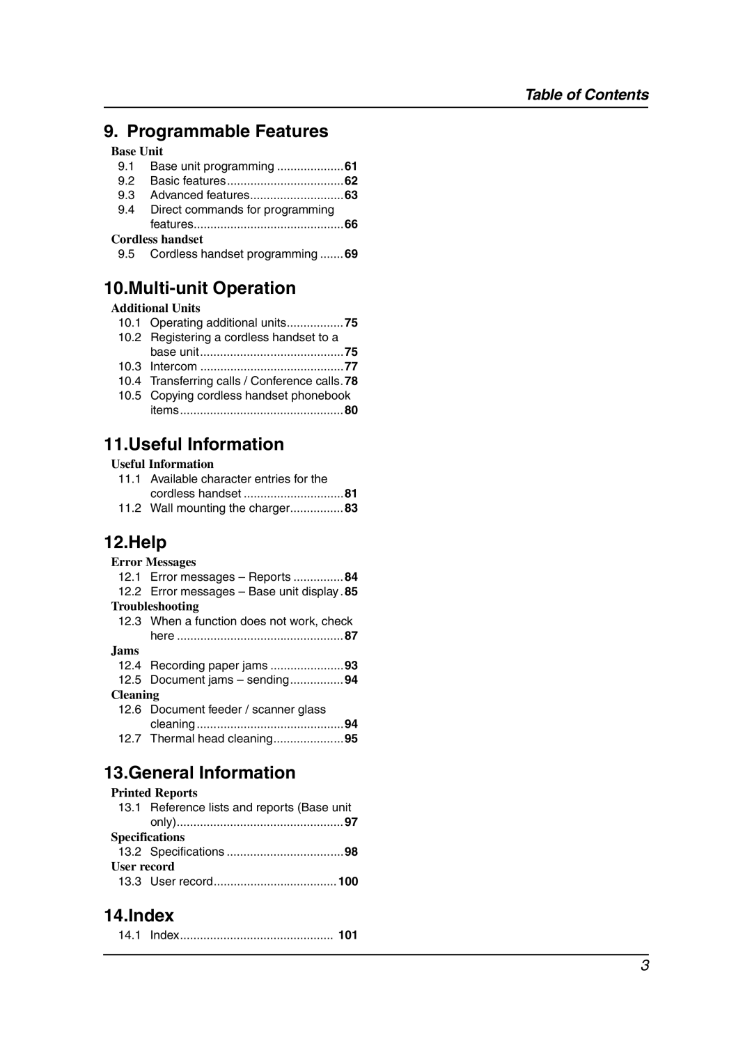 Panasonic KX-FC962HK manual 100, 101 