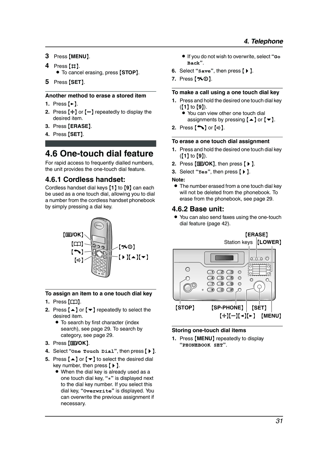 Panasonic KX-FC962HK manual One-touch dial feature 