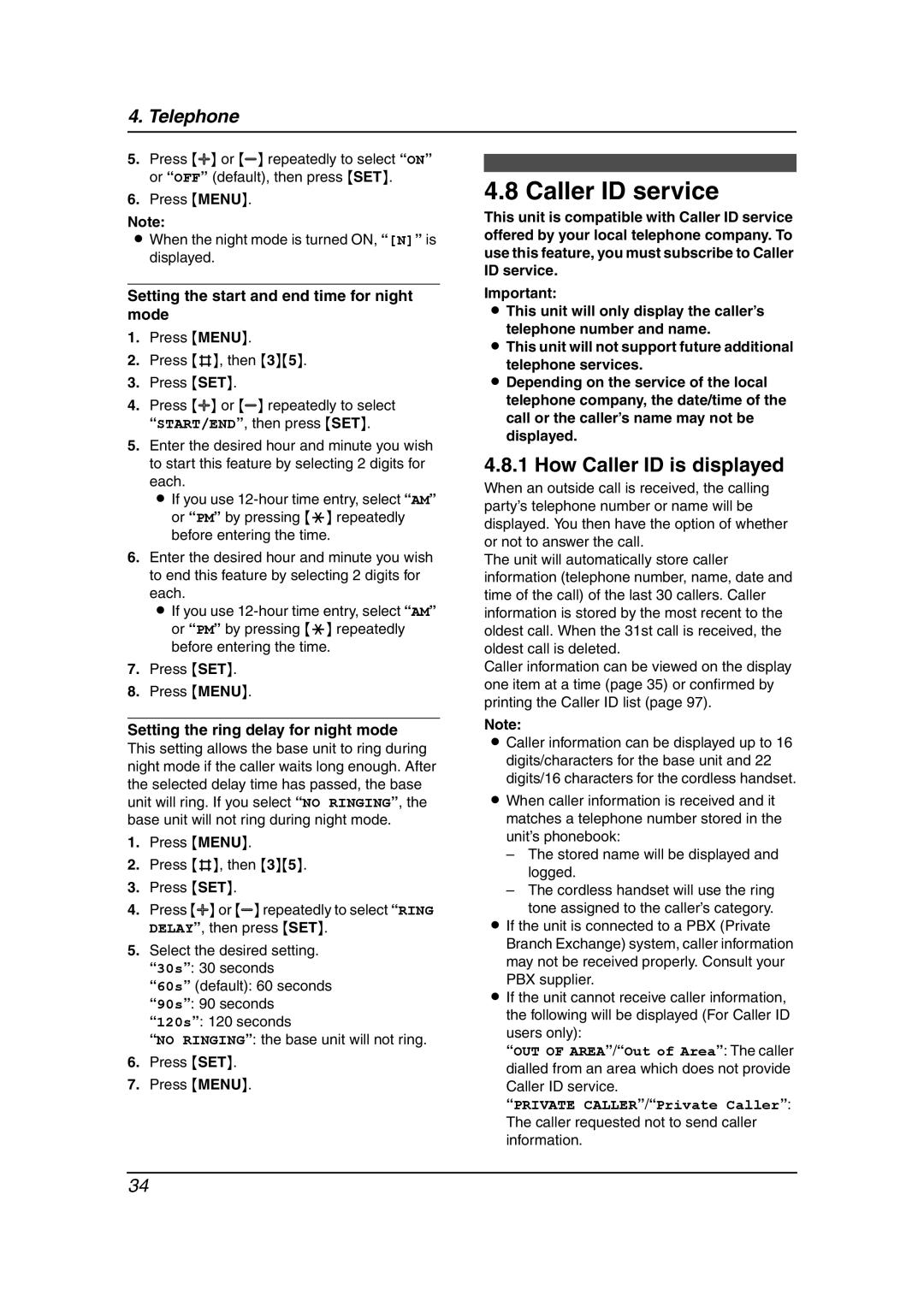 Panasonic KX-FC962HK manual Caller ID service, How Caller ID is displayed 