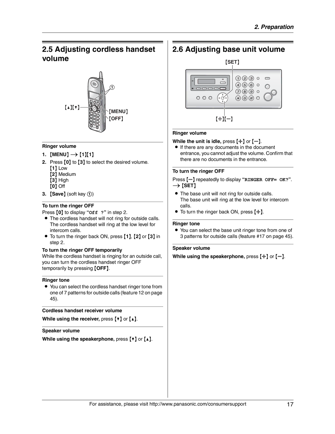 Panasonic KX-FG2451 manual Menu OFF 