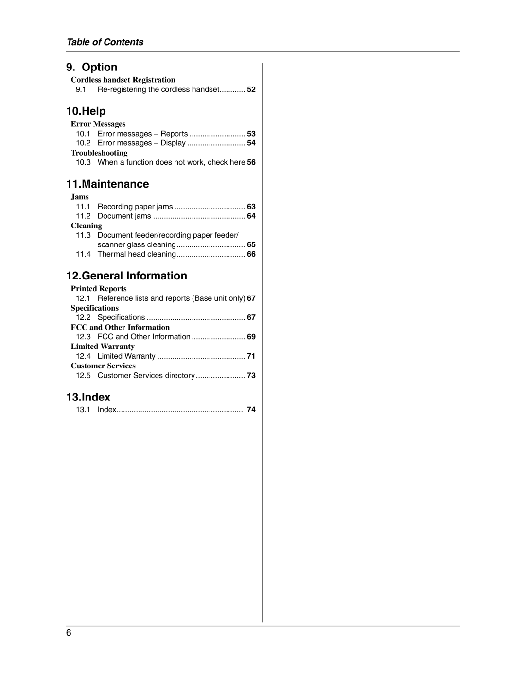 Panasonic KX-FG2451 manual Option 