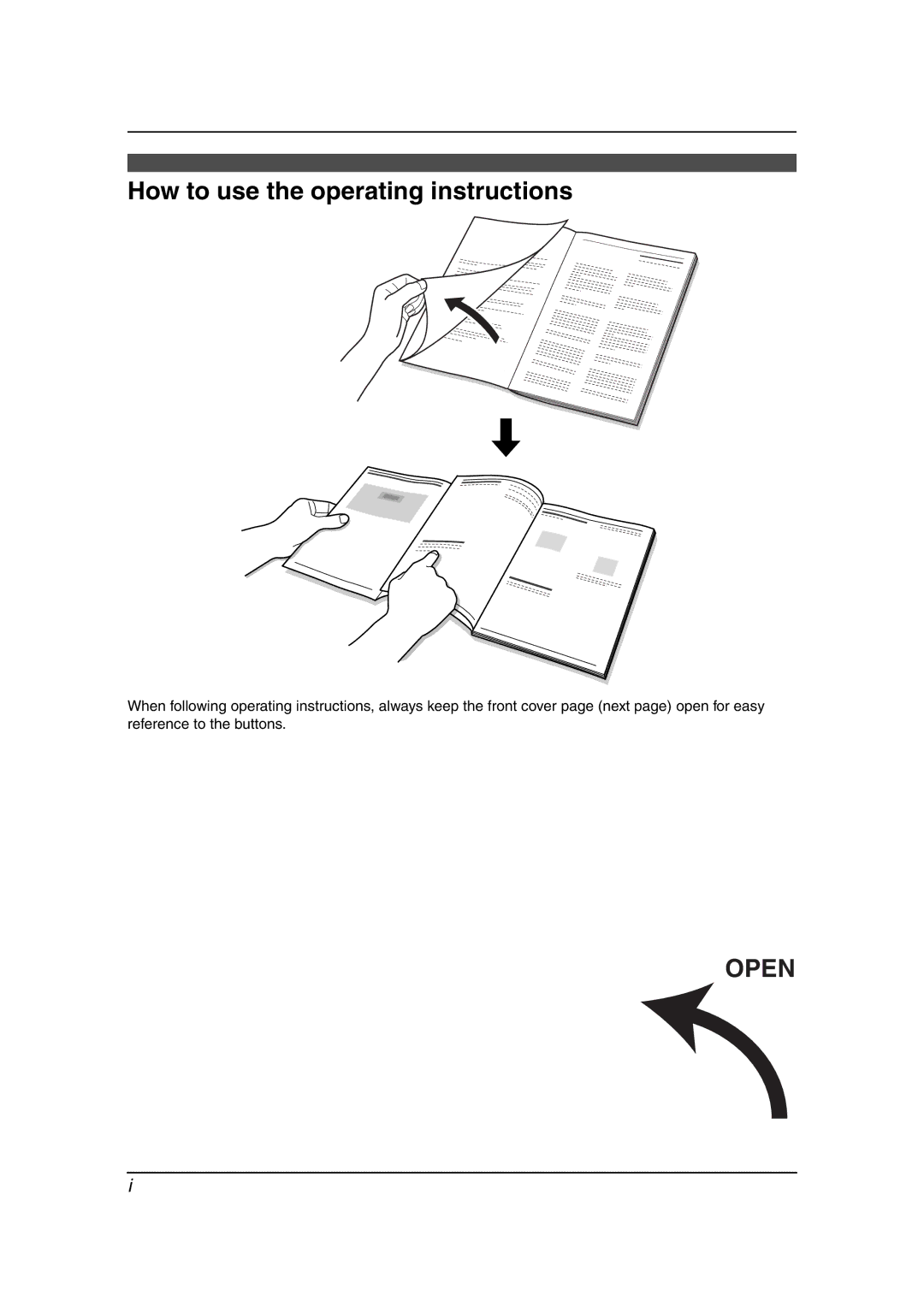 Panasonic KX-FG6550 How to use the operating instructions, Open 